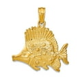 thumbnail image 1 of 14k Gold Animal Sealife Fish High Polish and Engraved Charm 15x18mm Wide Pendant Necklace for Women, 1 of 2