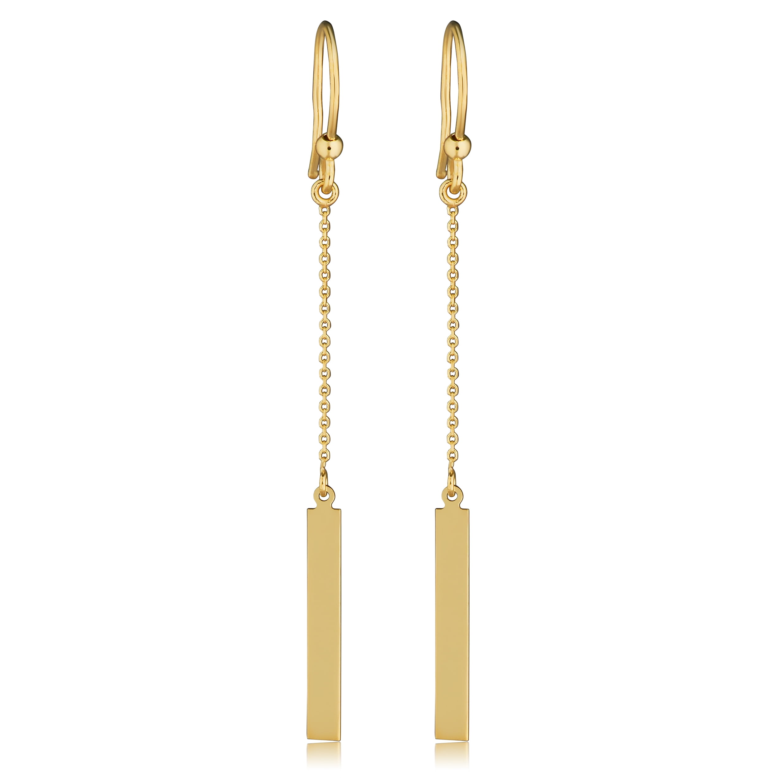 Fremada Bar Drop Earrings 14k Yellow Gold