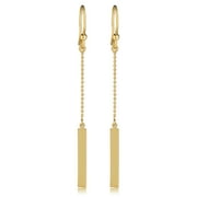 FREMADA KoolJewelry 14k Gold Bar Drop Earrings