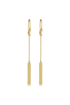 Bar Drop Earrings 14k Yellow Gold