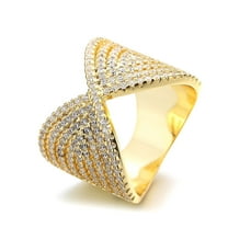 14k Gold Plated Bow-Tie Ring with Crystals