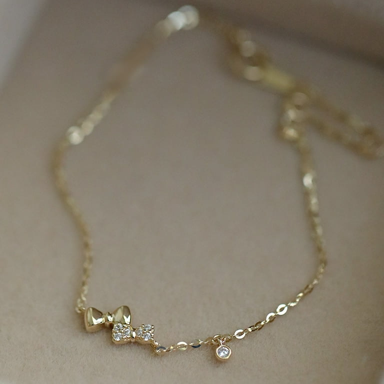 Double Strand Charm Bracelet 14k Gold-plated Silver Adjustable Length Double Strand Charm Bracelet 14k Gold-plated Silver Adjustable Length