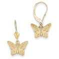 thumbnail image 1 of 14k Gold Butterfly Leverback Earrings, 1 of 3