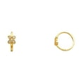 thumbnail image 1 of 14k Gold Cubic Zirconia Hugging Earrings 10x10mm Stud Earring for Women - .9 Grams, 1 of 2