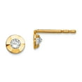thumbnail image 1 of 14k Solid Yellow Gold Cubic Zirconia Post Earrings Stud Earring for Women, 1 of 2