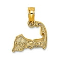 thumbnail image 1 of 14k Gold Cape Cod Silhouette Charm 13.8x10.8mm Wide 0.7mm Thick Pendant Necklace for Women, 1 of 2