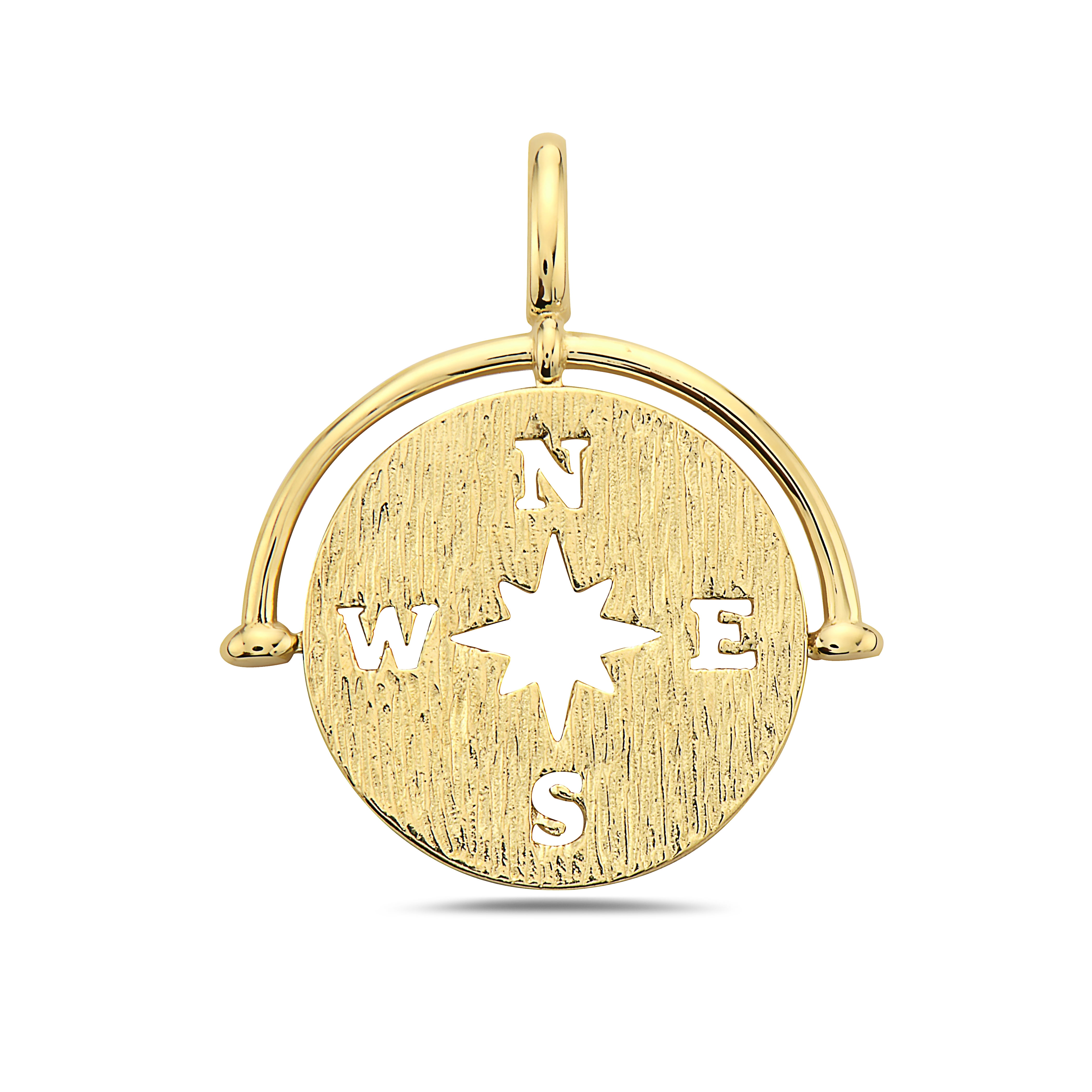 14k Gold Compass Pendant with 18 Chain Walmart