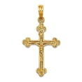 thumbnail image 1 of 14k Gold Crucifix With Spade Tips Narrow and 2-d 31.4x17mm Wide Pendant Necklace for Women, 1 of 2