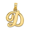 thumbnail image 1 of 14k Gold D Script Letter Name Personalized Monogram Initial High Polish Charm 17.08x13.2mm Wide 1.05mm Thick Pendant Nec, 1 of 2