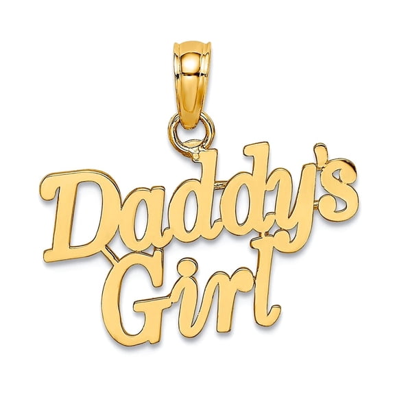 14k Gold Daddys Charm 15.2x18.7mm Wide Pendant Necklace for Women - .7 Grams