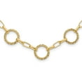 thumbnail image 1 of 14k Gold Diamond-Cut and Textured Circles Fancy Link with 1in. Extension Necklace, 1 of 1