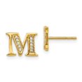 thumbnail image 1 of 14k Diamond Initial M Post Earrings EM4170M, 1 of 3