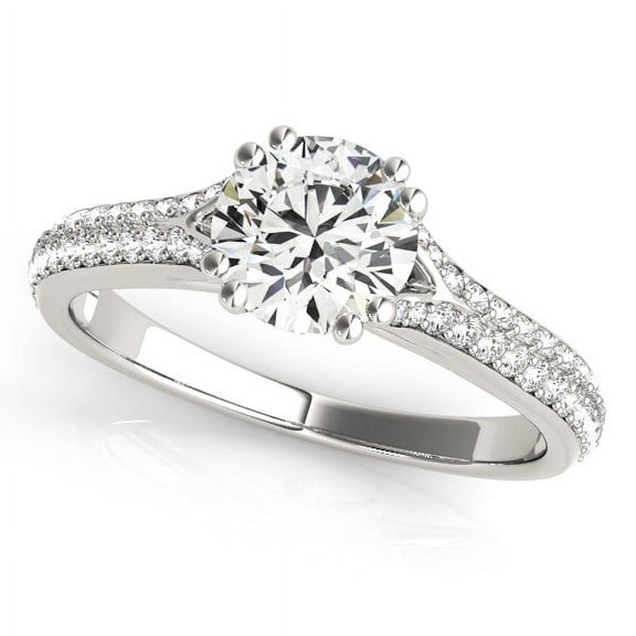 14k Gold Double Prong Multirow Diamond Engmt Ring 1 1/8 cttw SZ 3.5