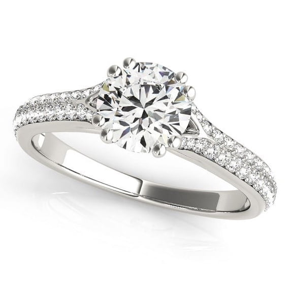 14k Gold Double Prong Multirow Diamond Engmt Ring 1 1/8 cttw SZ 6.5
