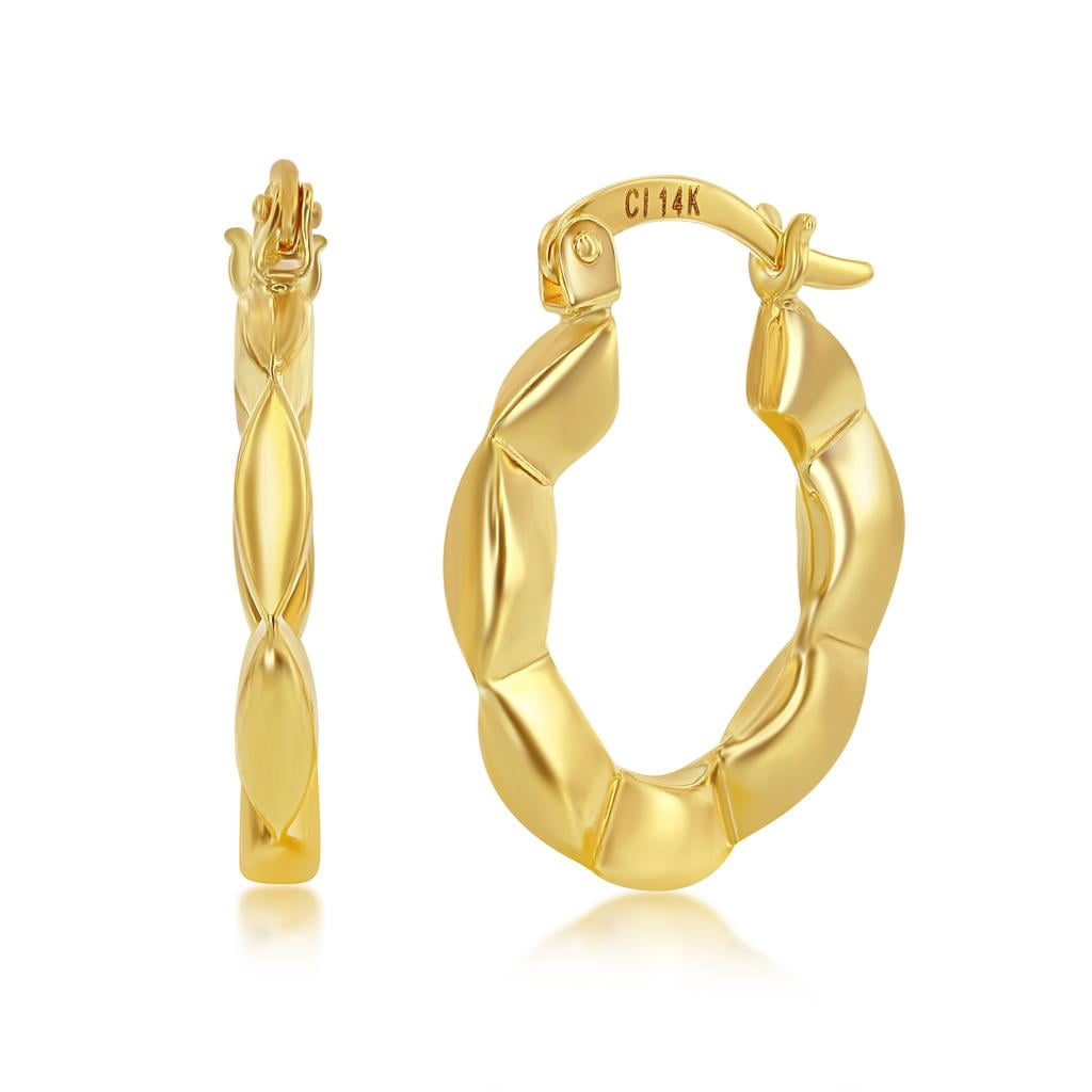 14k Gold Earrings for Women Real Gold - 14 K Gold Hoop Earrings - 14 K Gold Earrings For Women - 14kt Gold Hoop Earrings -14 Carat Gold Hoop Earrings - 18mm