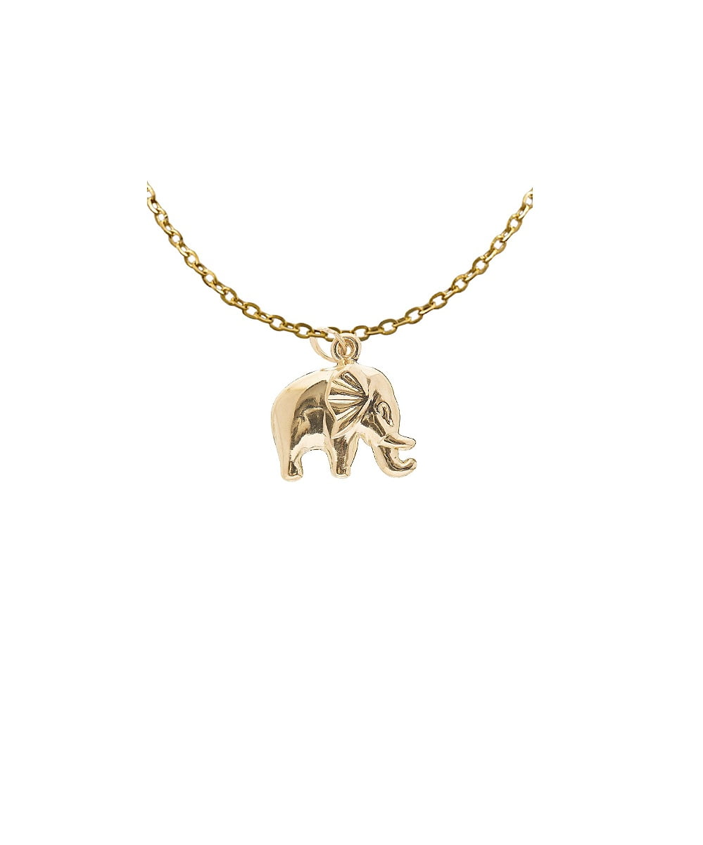 14k Gold Elephant Pendant Necklace