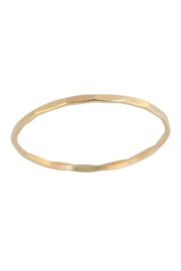 14k Gold Filled 1mm Thin Faceted Plain Band Midi Toe Ring
