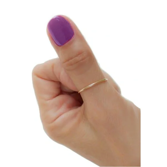 14k Gold Filled 1mm Thin Plain Band Thumb Ring Guard