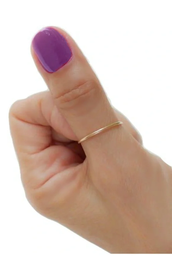 14k Gold Filled 1mm Thin Plain Band Thumb Ring Guard