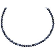 14k Gold Filled Blue Sapphire Necklace Solid Strand Faceted Round Opaque Blues Dainty Everyday Lightweight by Spyglass Designs, 18" Designed for Adult Women and Teen Girls