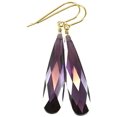 thumbnail image 1 of 14k Gold Filled Cubic Zirconia Earrings Simulated Amethyst Purple Large Long Faceted CZ Drops 2 Inch Designed for Adult Women, 1 of 5