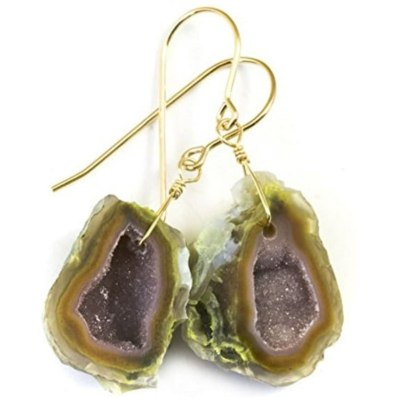 14k Gold Filled Drusy Geode Earrings Form Small Druzy Drops 41 Designed for Adult Women
