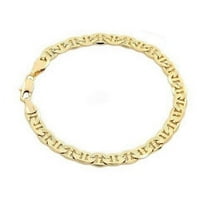 14k Gold Filled Matt Finished Mariner Link Bracelet unisex