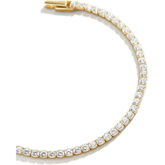 14k Gold Filled Tennis Bracelet|3mm Cubic Zirconia Classic Tennis Bracelet|Gold Link Bracelets For Women Girls 6.15/6.75/7.15 Inch