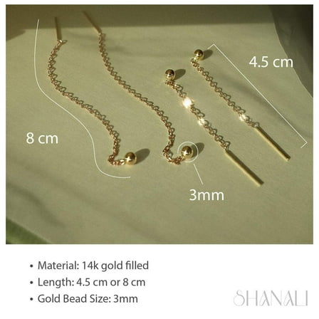 14k Gold Filled Threader Earrings - Shanali Jewelry