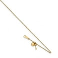 thumbnail image 1 of 14k Gold Heart and Key Anklet - 1.4 Grams - 10 Inch, 1 of 2