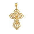 thumbnail image 1 of 14k Gold Heavy Plated Ornate Irish Celtic Crucifix Pendant + 20" 2mm Rope Chain Necklace Set, 1 of 7