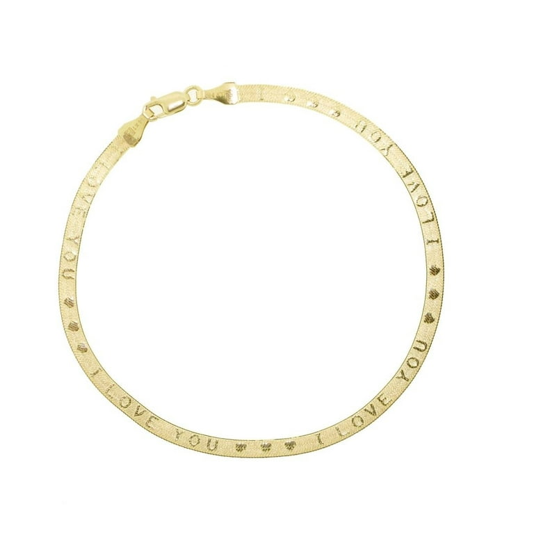 14k gold i cheap love you bracelet
