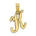 thumbnail image 1 of 14k Gold K Script Letter Name Personalized Monogram Initial High Polish Charm 17.5x10.8mm Wide 1.15mm Thick Pendant Neck, 1 of 2