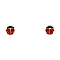 thumbnail image 1 of 14k Gold Large Enamel Ladybug Screw Stud Earrings Stud Earring for Women, 1 of 2