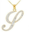 thumbnail image 1 of 14k Gold Letter Script "Y" Diamond Initial Pendant Necklace :  Pendant with 18" chain, 1 of 1