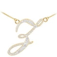 thumbnail image 1 of 14k Gold Letter Script "Z" Diamond Initial Necklace :  16", 1 of 1