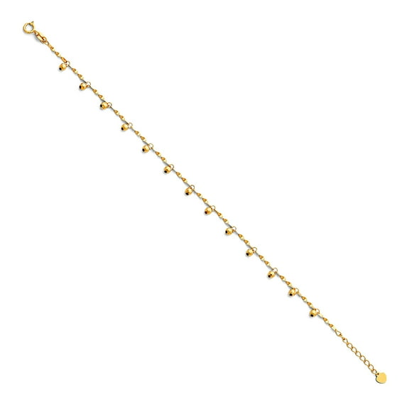 14k Gold Light Anklet +1 Inch 9 Inch Anklet for Women - 3.3 Grams