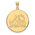 thumbnail image 1 of 14k Gold LogoArt Texas Christian University Horned Frog Extra Large Disc Pendant Q4Y041TCU, 1 of 4