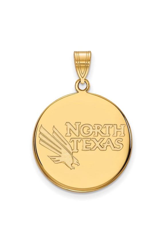 14k Gold LogoArt University of North Texas Large Disc Pendant Q4Y001UNT