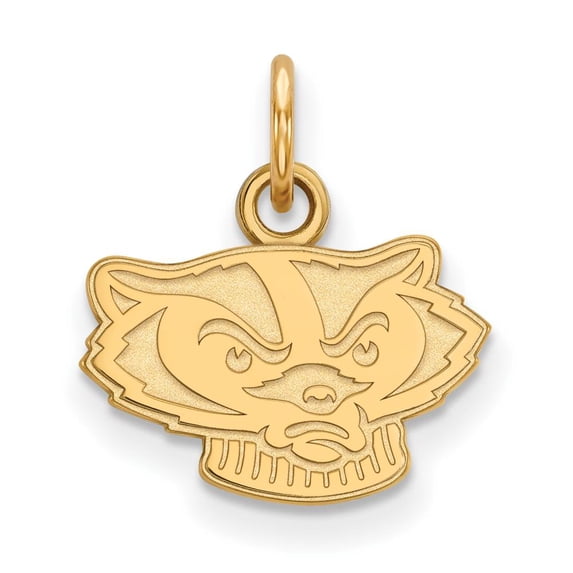 14k Gold LogoArt University of Wisconsin Badger Extra Small Pendant Q4Y058UWI