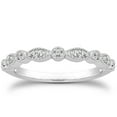 thumbnail image 1 of 14k Gold Look Fancy Pave Diamond Milgrain Wedding Ring Band SZ 7.5, 1 of 3