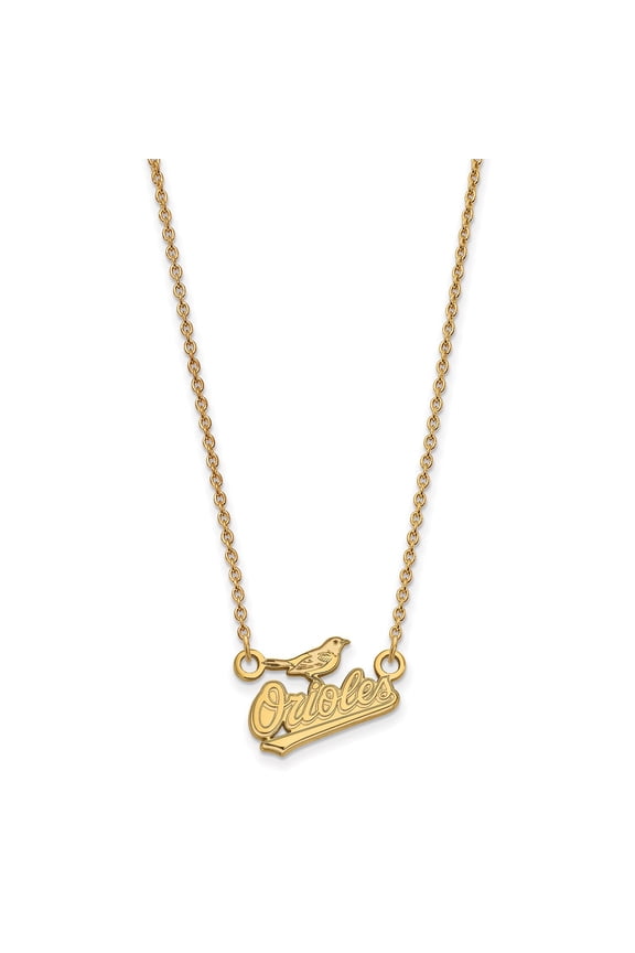 Women's Baltimore Orioles 18'' 14k Yellow Gold Small Pendant Necklace
