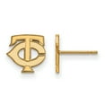 thumbnail image 1 of Women's Minnesota Twins 14k Yellow Gold Extra Small Post Earrings, 1 of 2