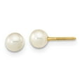 thumbnail image 1 of 14k Gold Madi K 4-5mm White Near Round Freshwater Cultured Pearl Stud Post Screwback Earrings, 1 of 5