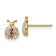 thumbnail image 1 of 14k Madi K Clear & Red CZ Lady Bug Post Earrings, 1 of 3