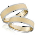 thumbnail image 1 of Pompeii3 14k Gold Matching His Hers Comfort Fit Wedding Band Set, 1 of 4
