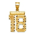 thumbnail image 1 of 14k Solid Yellow Gold Medium Sparkle-Cut Sport game Number 18 Charm Pendant Necklace for Women, 1 of 2