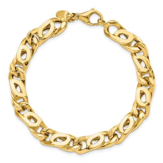 14k Gold Men's Polished Link Bracelet