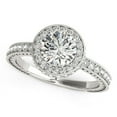 thumbnail image 1 of 14k Gold Milgrain Border Diamond Pave Engmt Ring 1 1/2 cttw SZ 6.5, 1 of 3