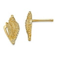 thumbnail image 1 of 14k Gold Mini Conch Shell Post Earrings With Open Side 11.45x6.2mm Wide Stud Earring for Women, 1 of 2